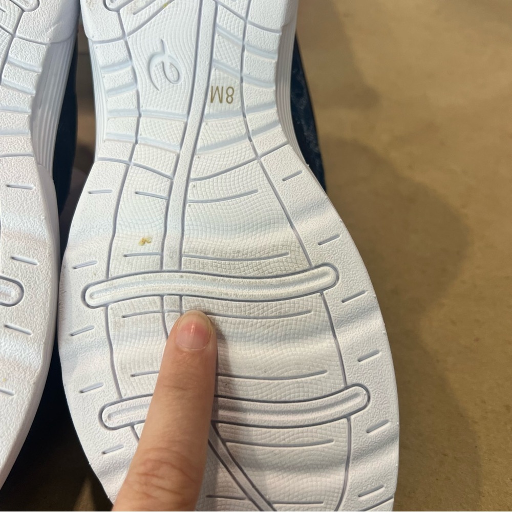 Easy Spirit Womens Traciee 7 Wedge Open Toe Slide Sandals Dark Blue SZ 8 - Picture 7 of 8